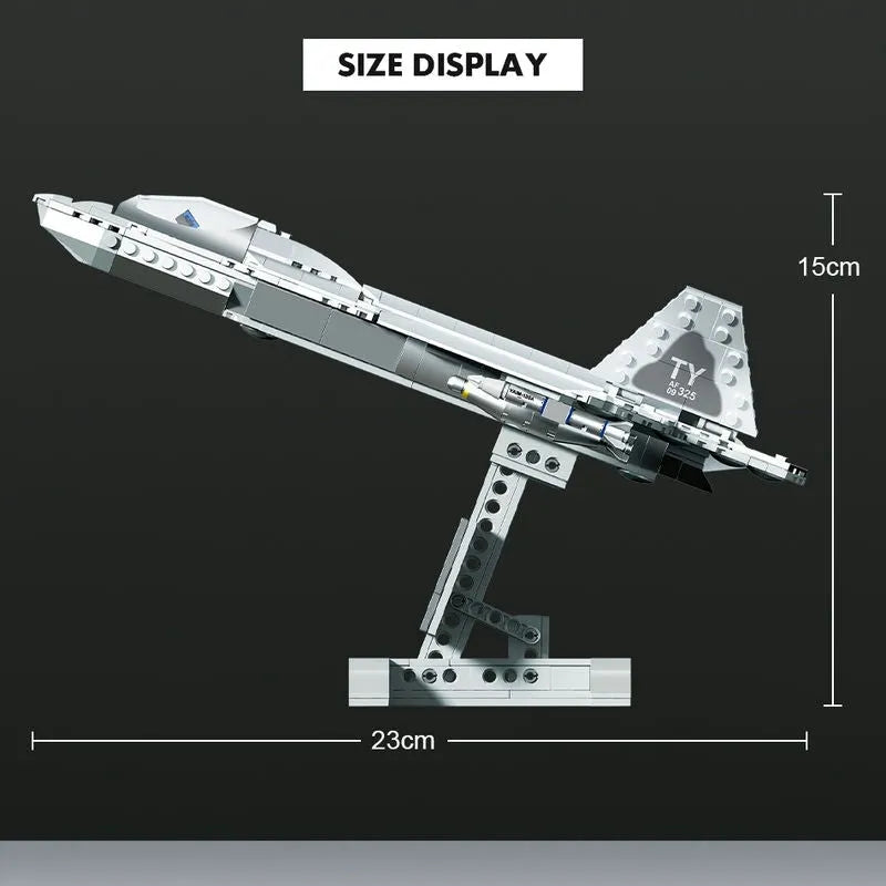 MOC Building Block Set: F-22 Raptor Fighter Plane, Model SX88001