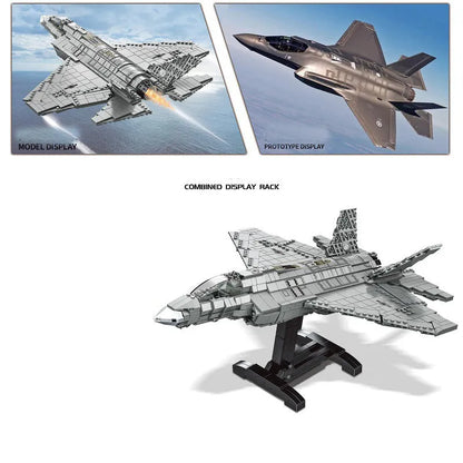 MOC Building Block Set: F-35 Aircraft Lightning Fighter Jet, Model LY9003
