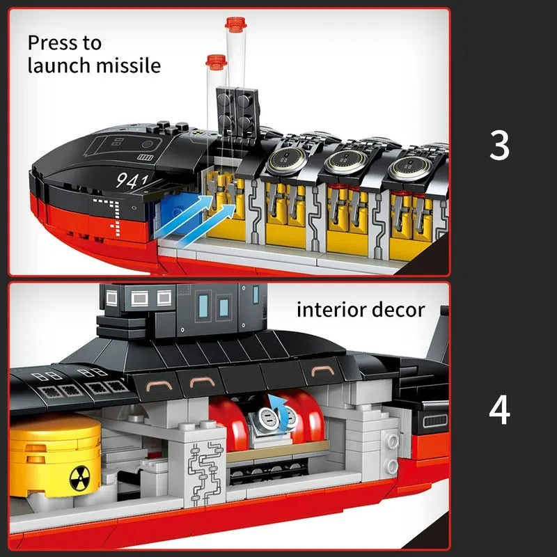 MOC Building Block Set: Nuclear Submarine Navy Warship, Model SY1676