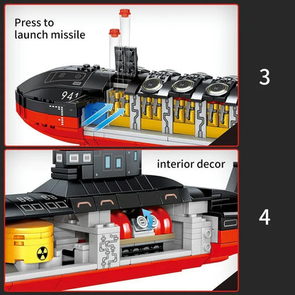 MOC Building Block Set: Nuclear Submarine Navy Warship, Model SY1676