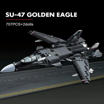 MOC Building Block Set: SU47 Golden Air Fighter Plane, Model SX88003