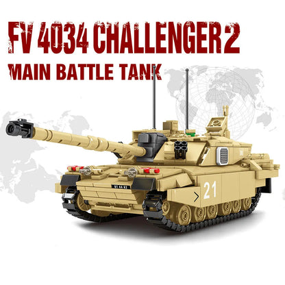 MOC Building Block Set: UK Army FV4034 Challenger 2 Main Battle Tank, Model S0105