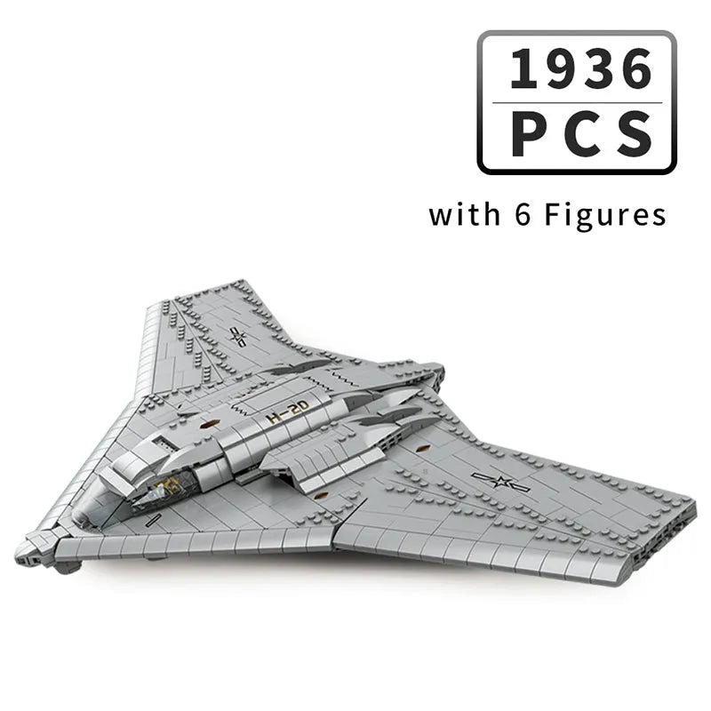 MOC Building Block Set: WW2 Aircraft H-20 Stealth Bomber, Model LY9006