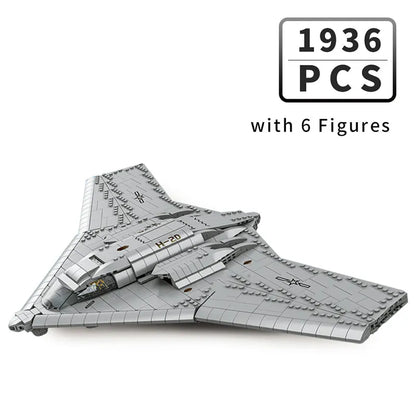 MOC Building Block Set: WW2 Aircraft H-20 Stealth Bomber, Model LY9006