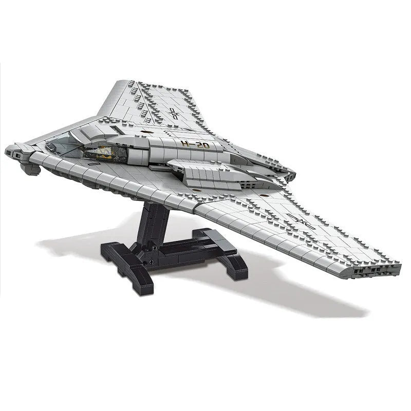 MOC Building Block Set: WW2 Aircraft H-20 Stealth Bomber, Model LY9006