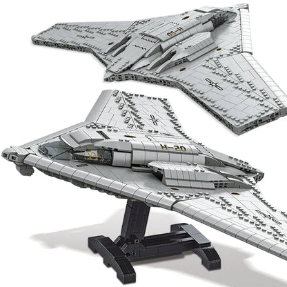 MOC Building Block Set: WW2 Aircraft H-20 Stealth Bomber, Model LY9006