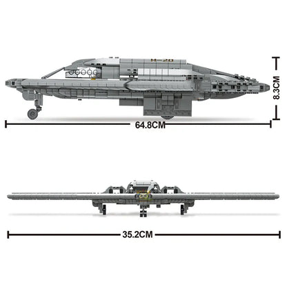 MOC Building Block Set: WW2 Aircraft H-20 Stealth Bomber, Model LY9006
