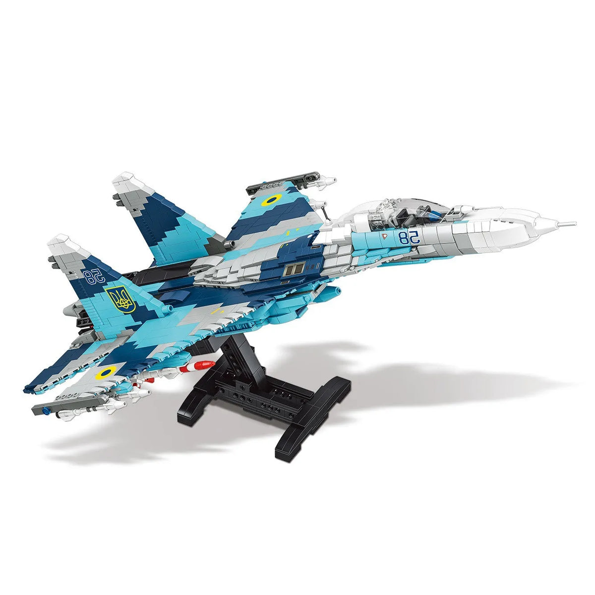 MOC Building Block Set: WW2 Aircraft SU-27 Fighter Jet, Model LY9004