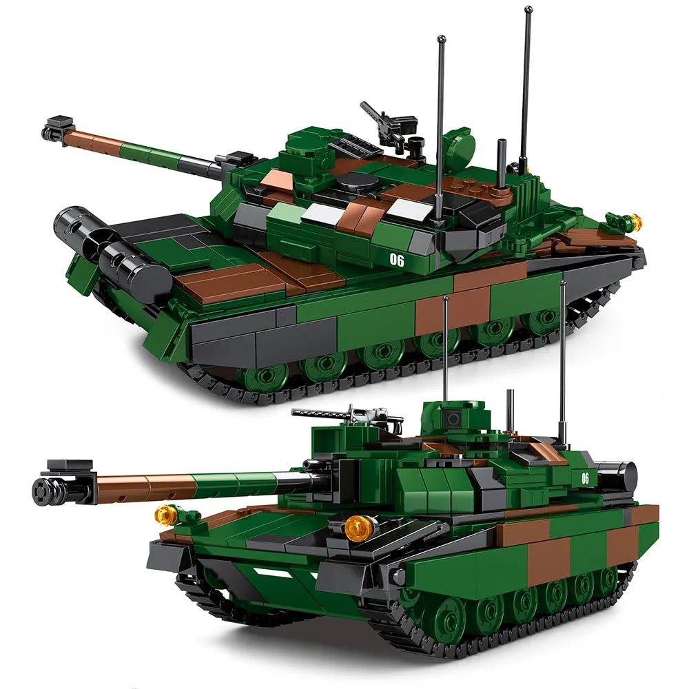 MOC Building Block Set: WW2 Army LECLERC Main Battle Tank, Model S0102