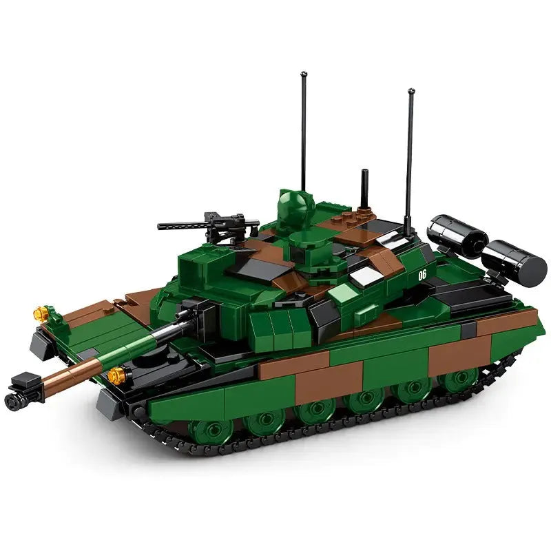 MOC Building Block Set: WW2 Army LECLERC Main Battle Tank, Model S0102
