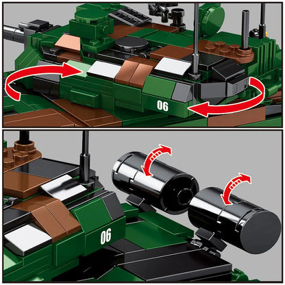 MOC Building Block Set: WW2 Army LECLERC Main Battle Tank, Model S0102
