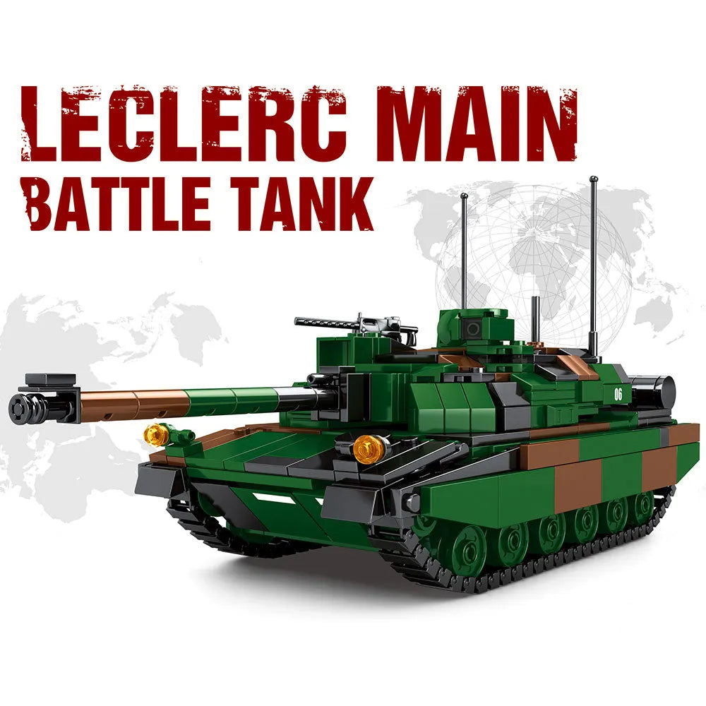 MOC Building Block Set: WW2 Army LECLERC Main Battle Tank, Model S0102