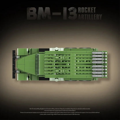 MOC Building Block Set: WW2 BM13 Rocket Artillery Vehicle, Model QG100240