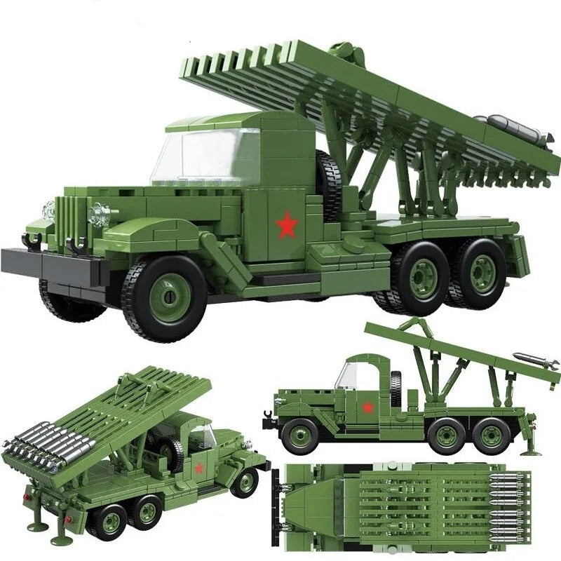 MOC Building Block Set: WW2 BM13 Rocket Artillery Vehicle, Model QG100240