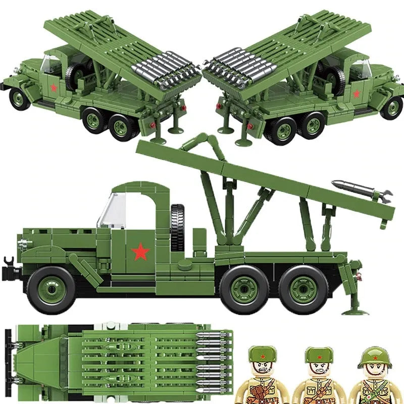 MOC Building Block Set: WW2 BM13 Rocket Artillery Vehicle, Model QG100240