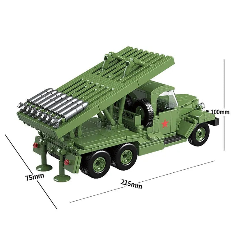 MOC Building Block Set: WW2 BM13 Rocket Artillery Vehicle, Model QG100240