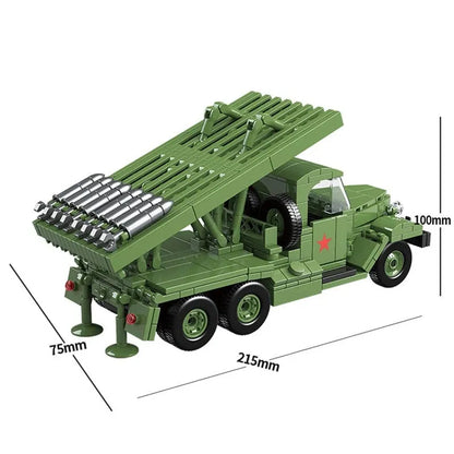 MOC Building Block Set: WW2 BM13 Rocket Artillery Vehicle, Model QG100240