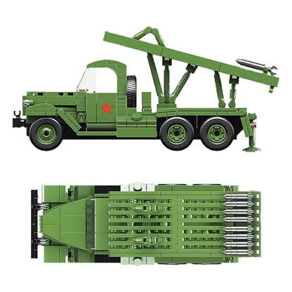MOC Building Block Set: WW2 BM13 Rocket Artillery Vehicle, Model QG100240