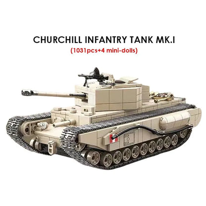 MOC Building Block Set: WW2 Churchill Infantry UK Tank, Model 100238