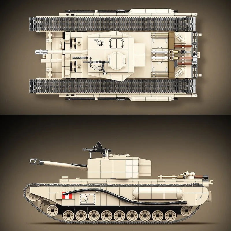 MOC Building Block Set: WW2 Churchill Infantry UK Tank, Model 100238