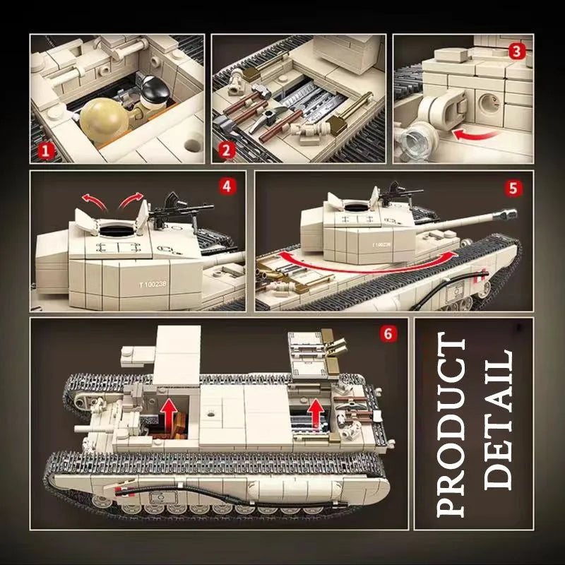 MOC Building Block Set: WW2 Churchill Infantry UK Tank, Model 100238