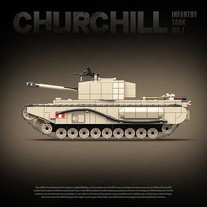 MOC Building Block Set: WW2 Churchill Infantry UK Tank, Model 100238