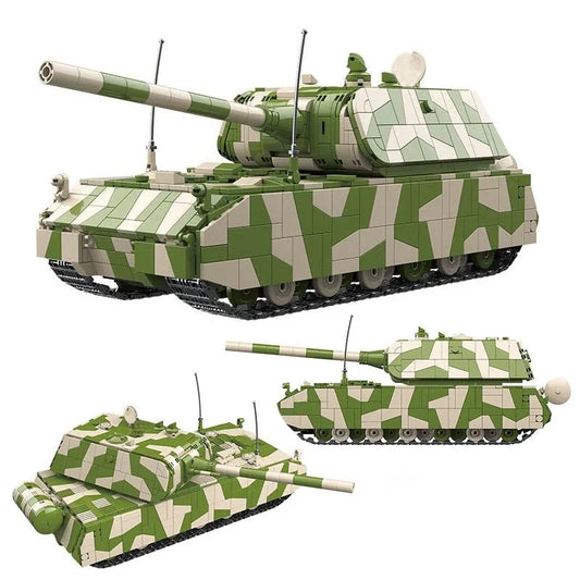 MOC Building Block Set: WW2 German Heavy Main Battle Tank, Model 100234