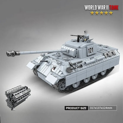 MOC Building Block Set: WW2 German Panther Tank, Model 100064