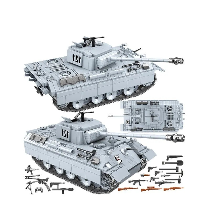MOC Building Block Set: WW2 German Panther Tank, Model 100064