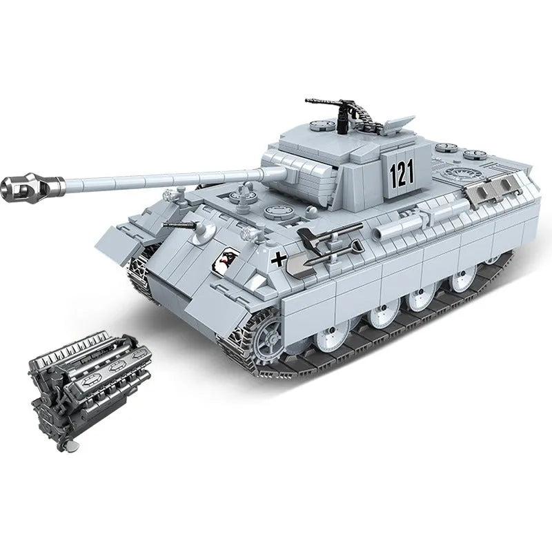 MOC Building Block Set: WW2 German Panther Tank, Model 100064