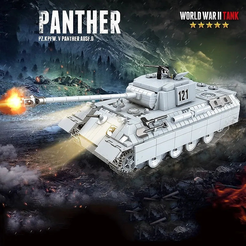 MOC Building Block Set: WW2 German Panther Tank, Model 100064