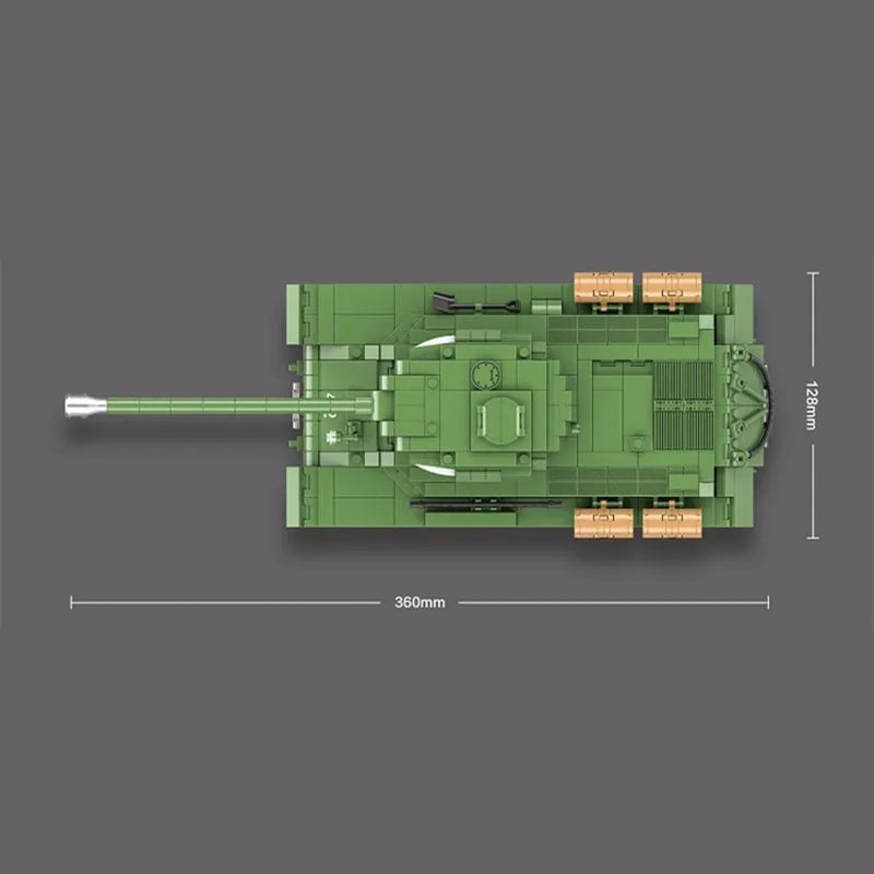 MOC Building Block Set: WW2 Soviet Army IS-2M Heavy Tank, Model 100062