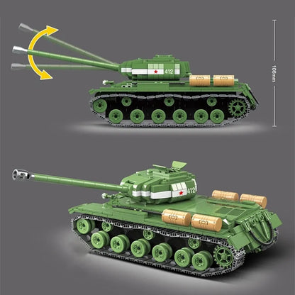 MOC Building Block Set: WW2 Soviet Army IS-2M Heavy Tank, Model 100062