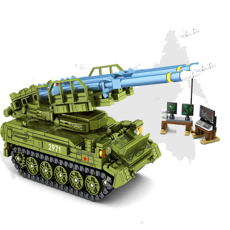 MOC Building Block Set: WW2 Soviet SA-6 Air Defense Missile, Model SY1673