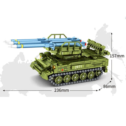 MOC Building Block Set: WW2 Soviet SA-6 Air Defense Missile, Model SY1673