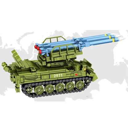 MOC Building Block Set: WW2 Soviet SA-6 Air Defense Missile, Model SY1673