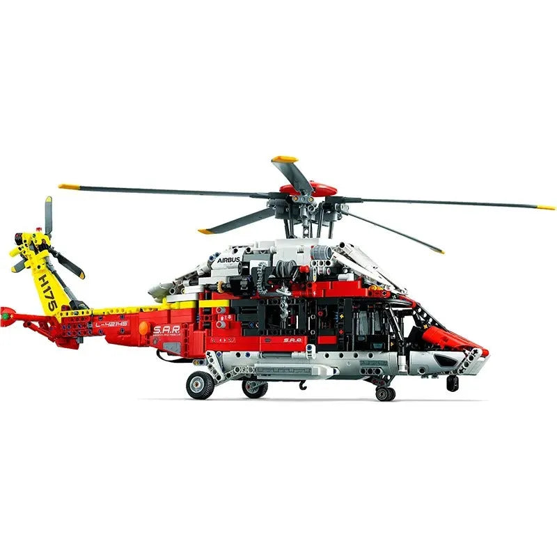 MOC Building Block Set: Motorized Airbus H175 Rescue Helicopter 74666