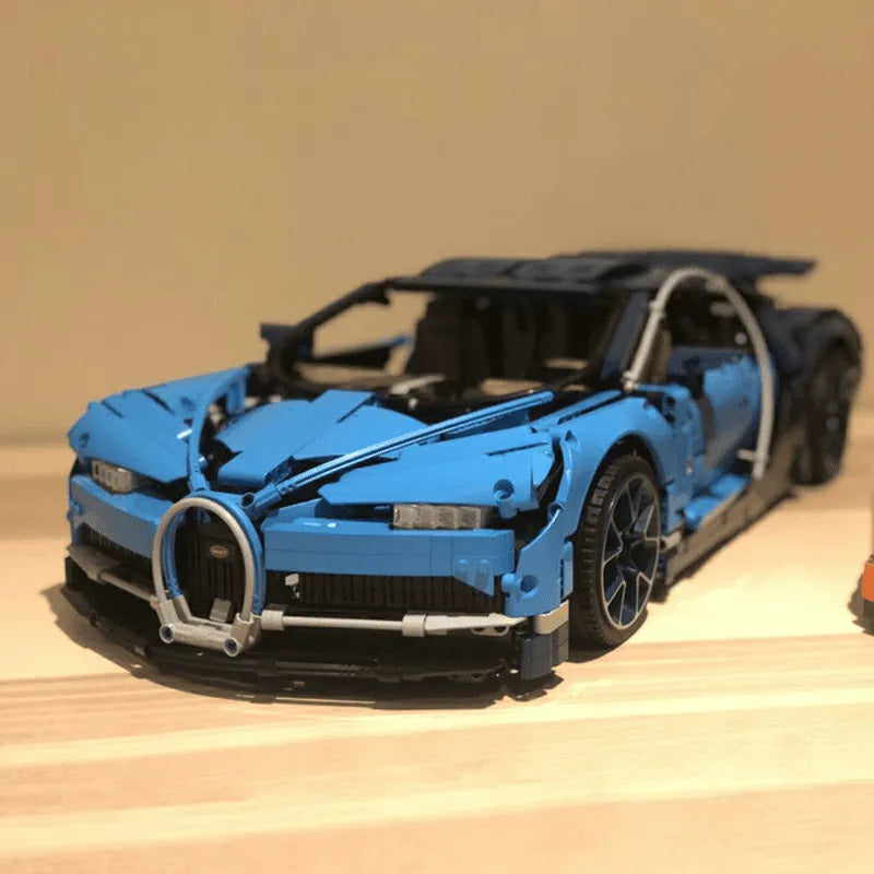 MOC Building Block Set: Motorized APP RC Bugatti Chiron Racing Car, Model 20086PF