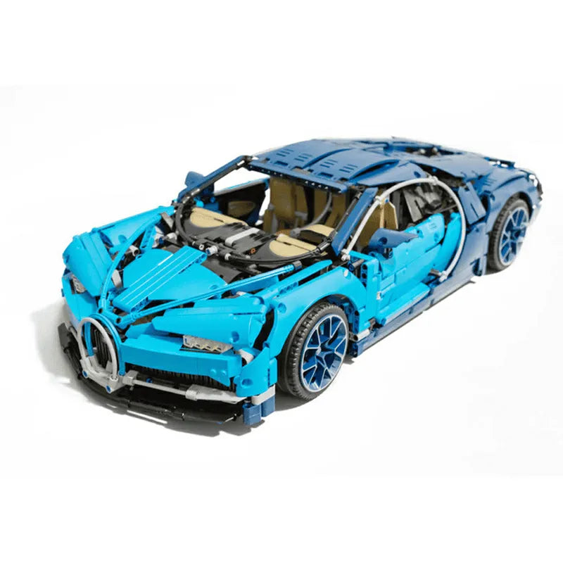 MOC Building Block Set: Motorized APP RC Bugatti Chiron Racing Car, Model 20086PF