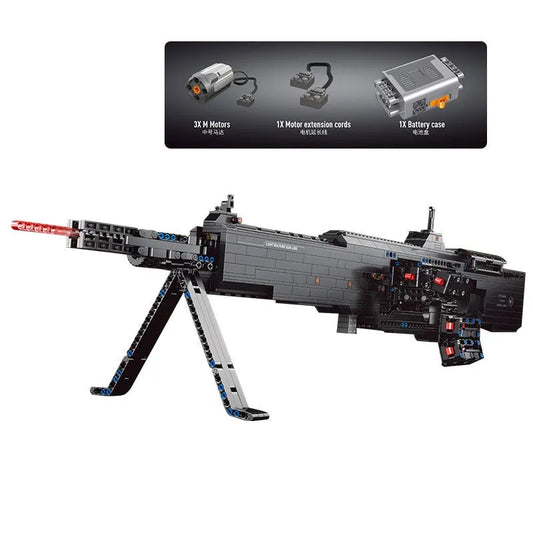 MOC Building Block Set: Motorized Burst Light Machine Gun 15003, Model PG15003