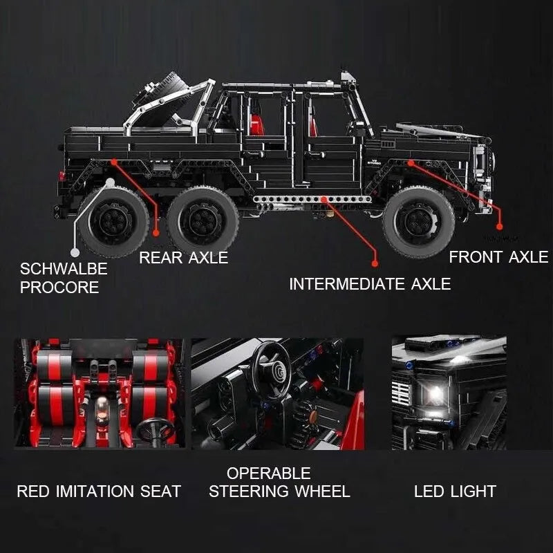 MOC Building Block Set: Motorized Off-Road SUV LAND CRUISER AMG, Model J-901