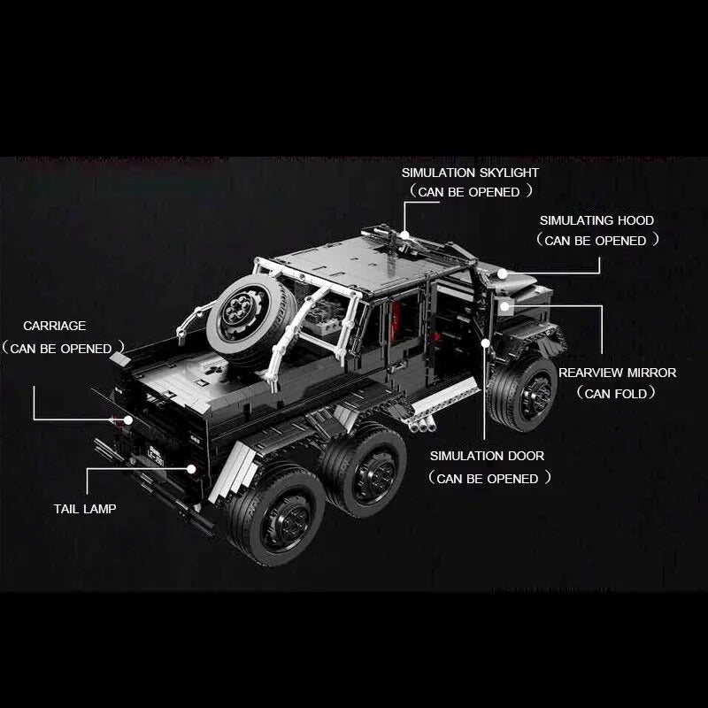 MOC Building Block Set: Motorized Off-Road SUV LAND CRUISER AMG, Model J-901