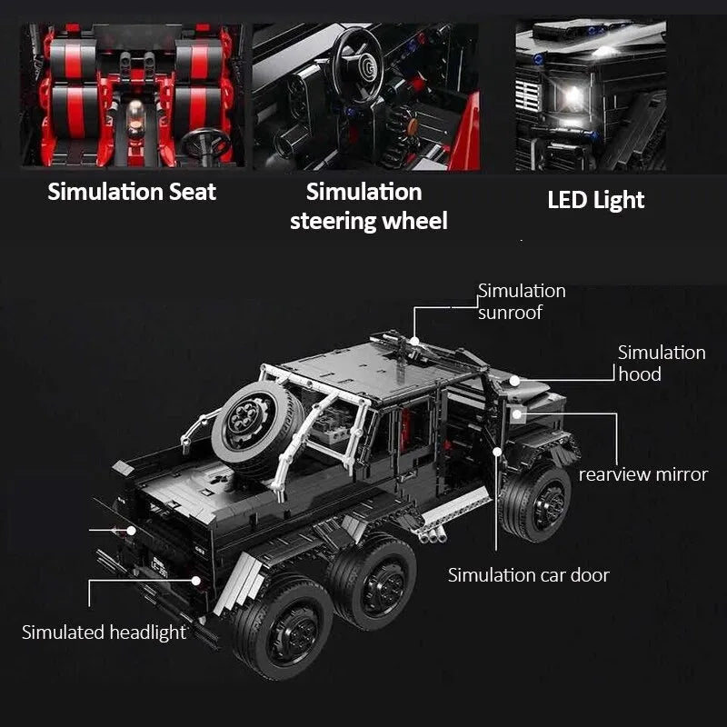 MOC Building Block Set: Motorized Off-Road SUV LAND CRUISER AMG, Model J-901
