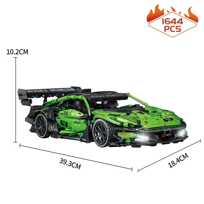 MOC Building Block Set: Motorized RC Lambo Concept Roadster C019, Model C019PF