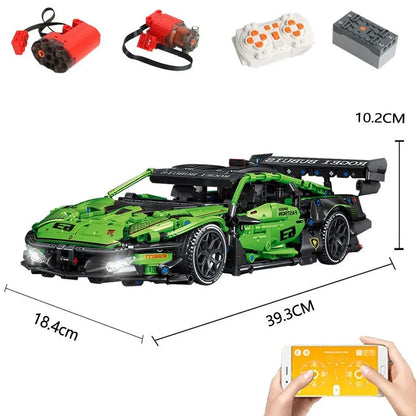 MOC Building Block Set: Motorized RC Lambo Concept Roadster C019, Model C019PF