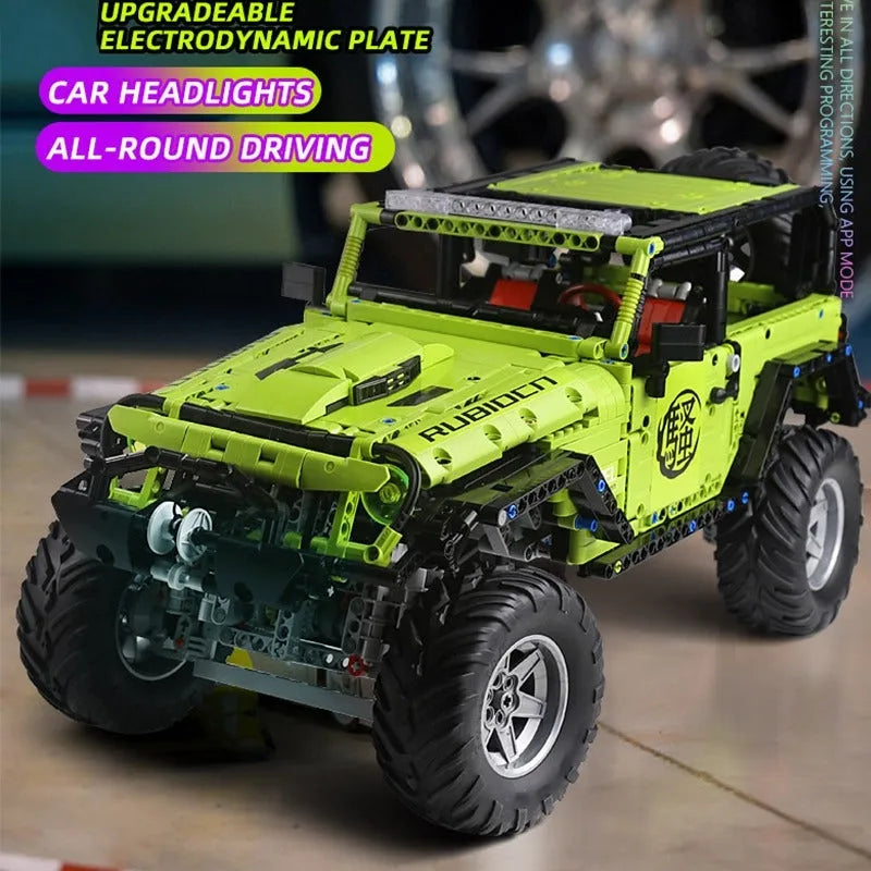 MOC Building Block Set: Motorized RC Off-Road Wrangler Rubicon, Model J902M