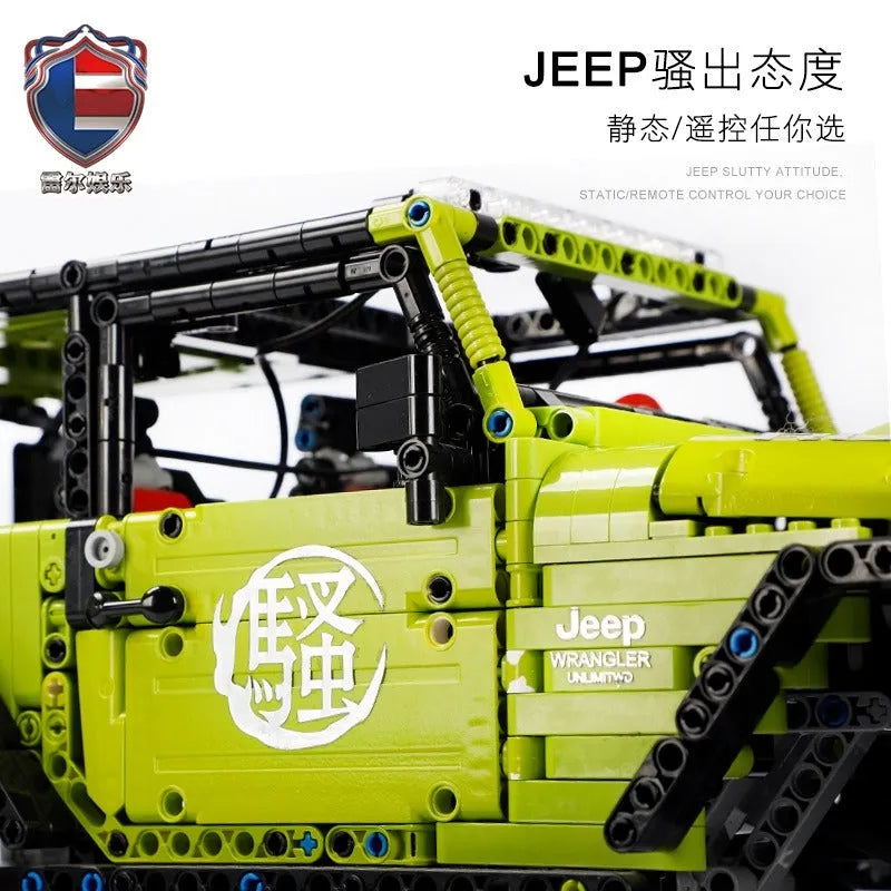 MOC Building Block Set: Motorized RC Off-Road Wrangler Rubicon, Model J902M