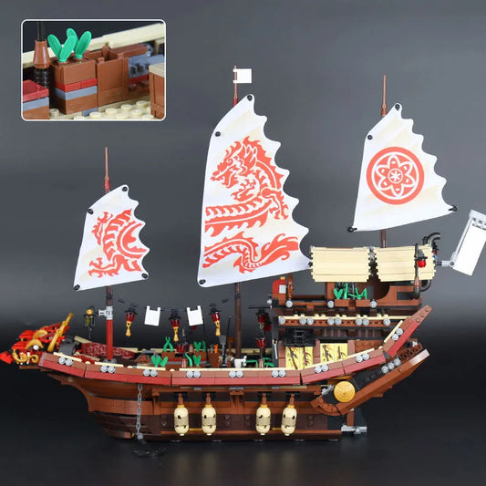 MOC Building Block Set: Movie Creative MOC Ninjago Destiny Bounty Ship, Model 06057