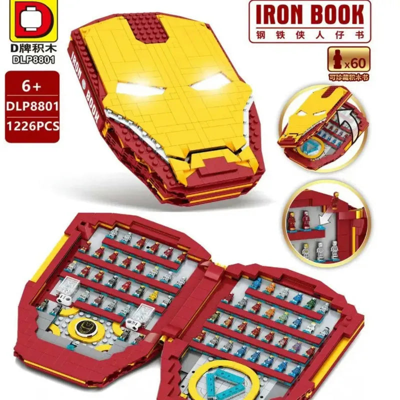 MOC Building Block Set: Movies Marvel Super Hero Iron Man Book, Model DLP8801