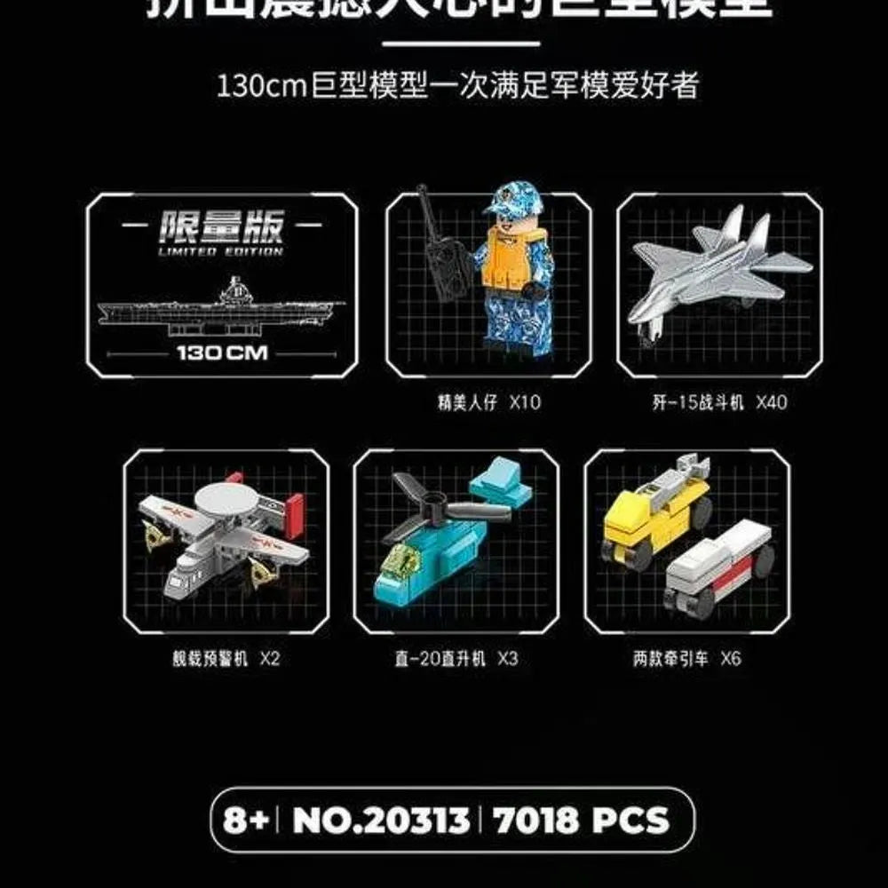MOC Building Block Set: Navy 003 Military Fujian Aircraft Carrier, Model 20313